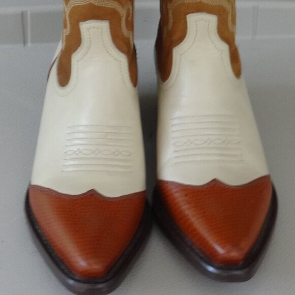 Nine West Western boots women's size 5.5M, 3 tone leather, pointed toe, quality - Picture 14 of 15